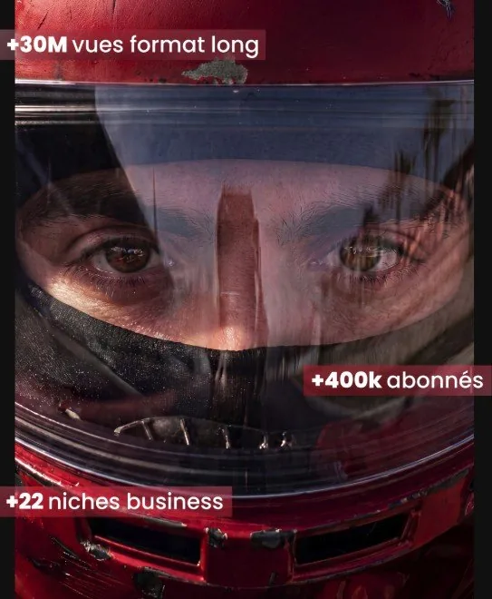 Arthur Mosa en casque de pilote : plus de 30 millions de vues au format long, plus de 400 000 abonnés, 22 niches business